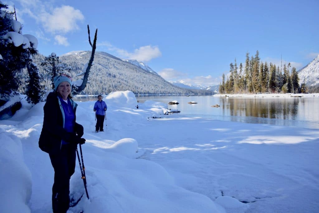Snowshoeing along the Wenatchee River