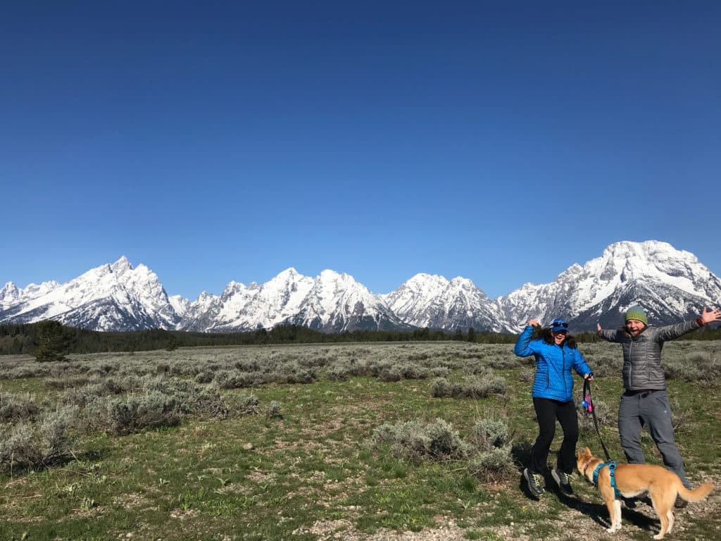 Glee in front of the Teton Range