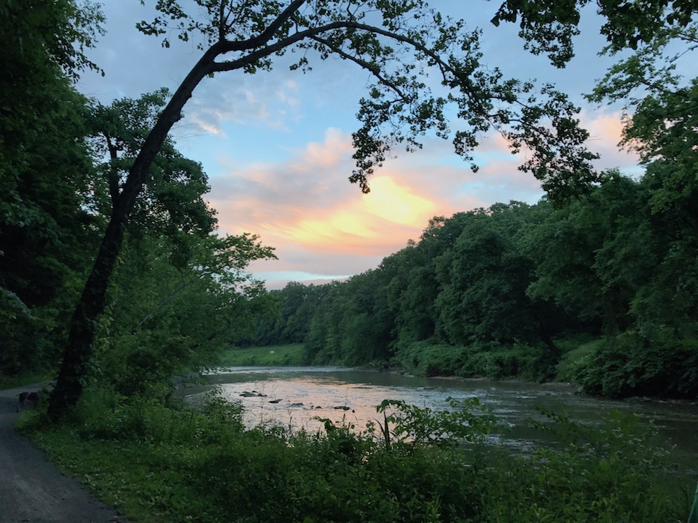 View of the Cuyahoga River from the towpath trail